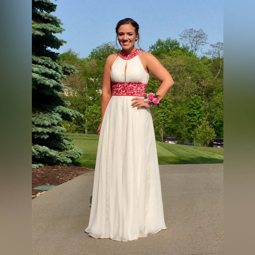 Sherri Hill white and red long dress size 8.